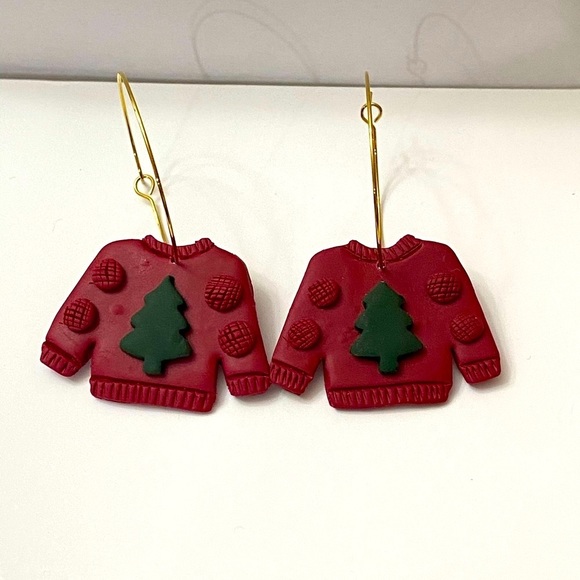 Handmade Ugly Sweater Earringa - Picture 1 of 1